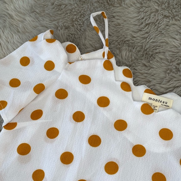 Monteau white and orange off the shoulder top - Picture 2 of 4